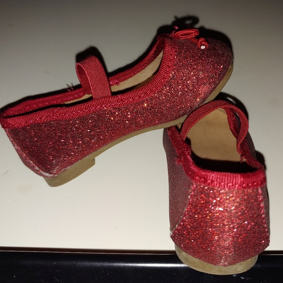 Red glitter flats, toddler 5 - Picture 9 of 11